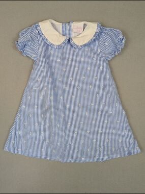 Stitchy Fish Girls Blue Gingham Cross A-Line Dress Size 4T Easter Baptism